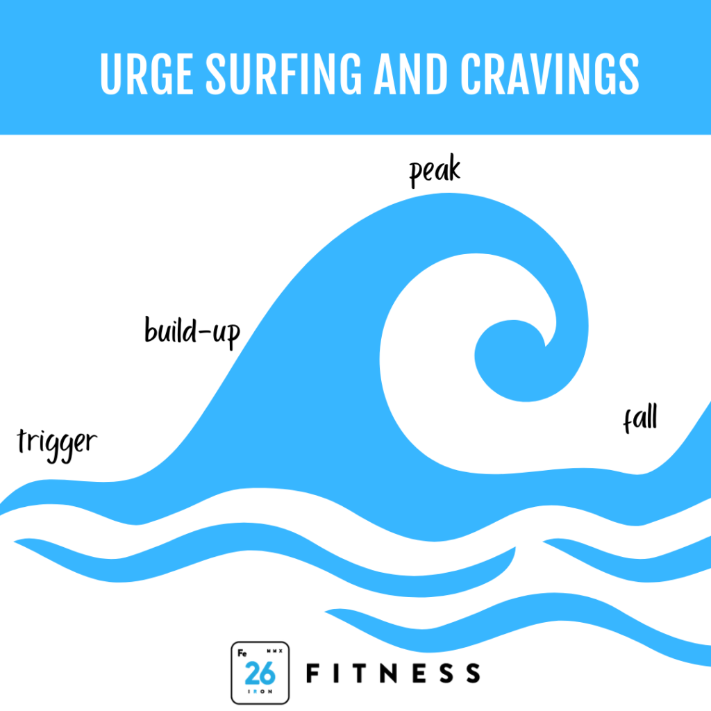 diagram of a wave to depict urge surfing